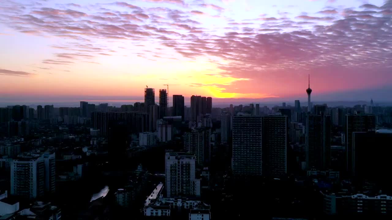 成都城市风光视频素材