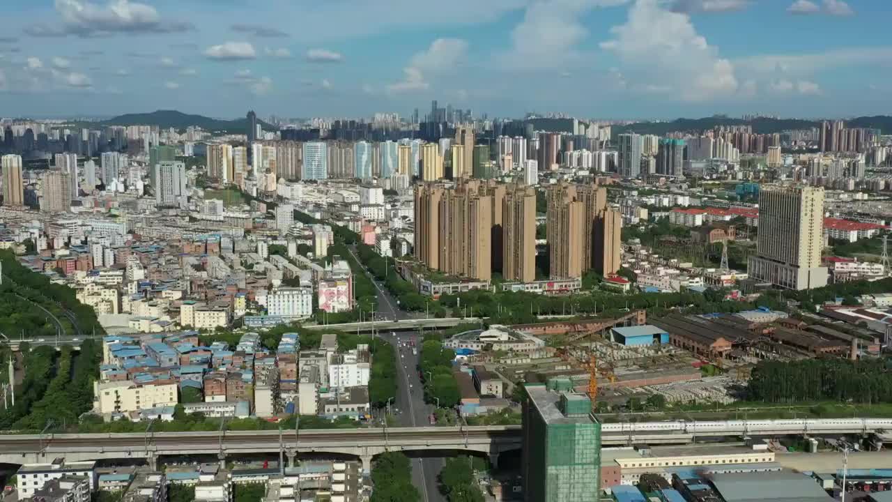 广西壮族自治区南宁市永和大桥蓝天城市航拍风光视频素材