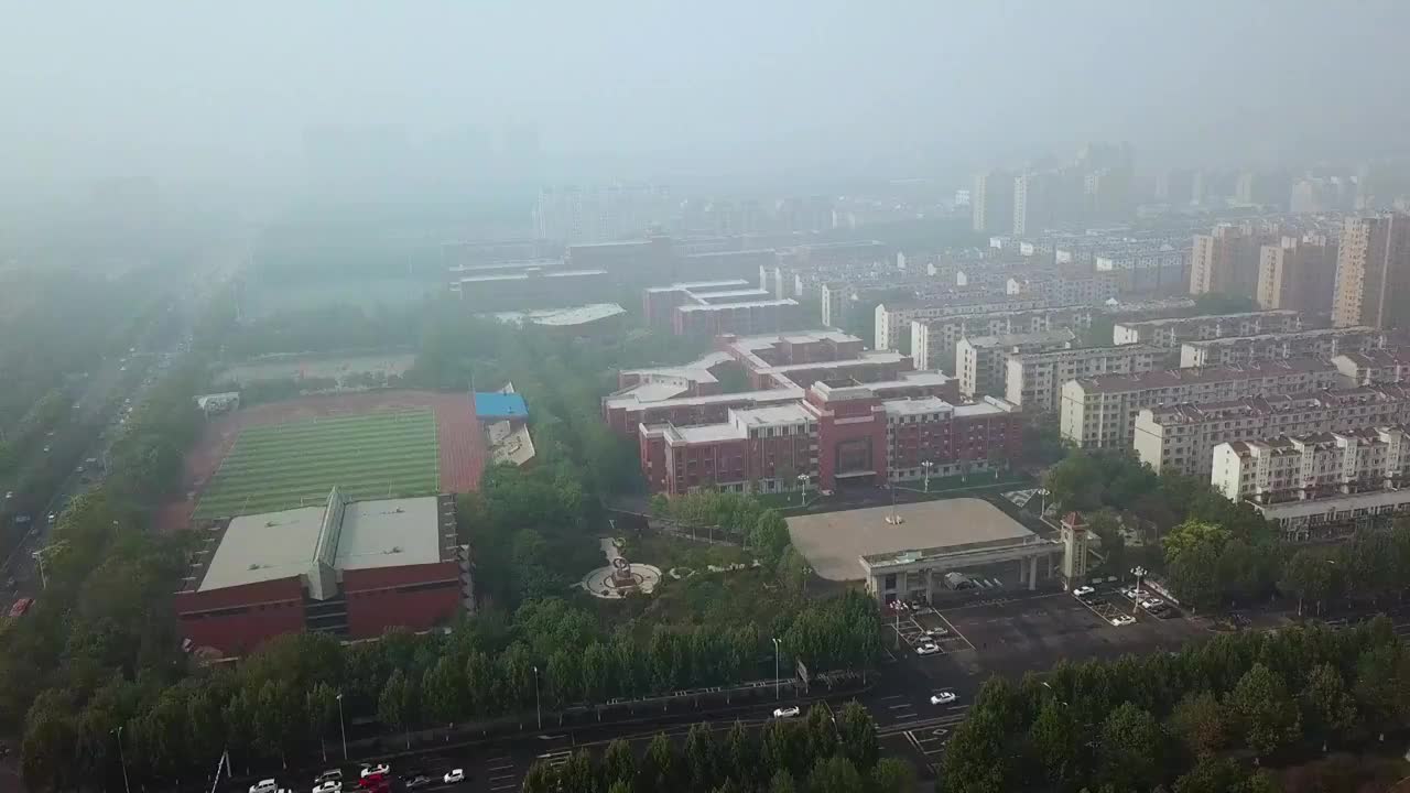 淄博  地标 航拍素材 山东 淄博市 城市 商业 风光片 4视频素材