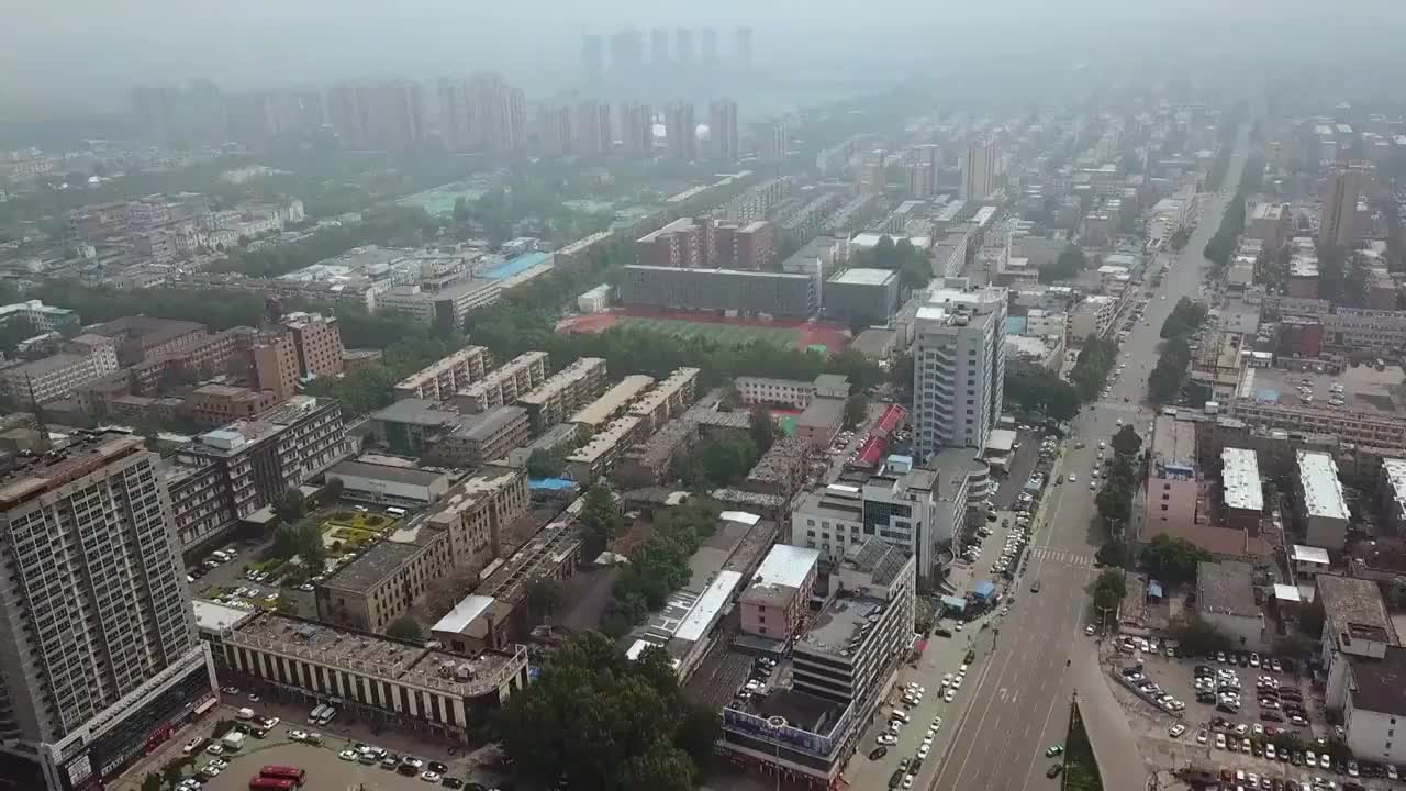 淄博  地标 航拍素材 山东 淄博市 城市 商业 风光片 4视频素材