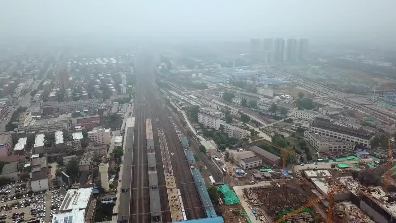 淄博  地标 航拍素材 山东 淄博市 城市 商业 风光片 4视频素材