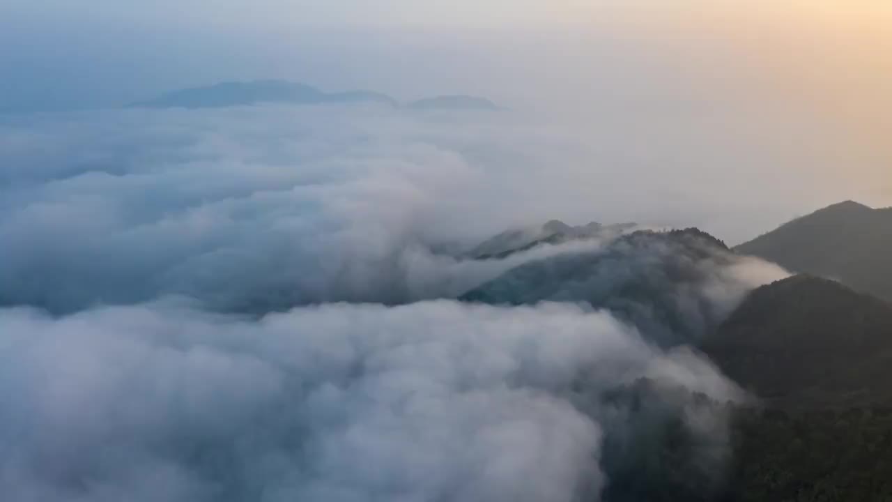 磐安高佬山云海4K延时航拍短片视频素材