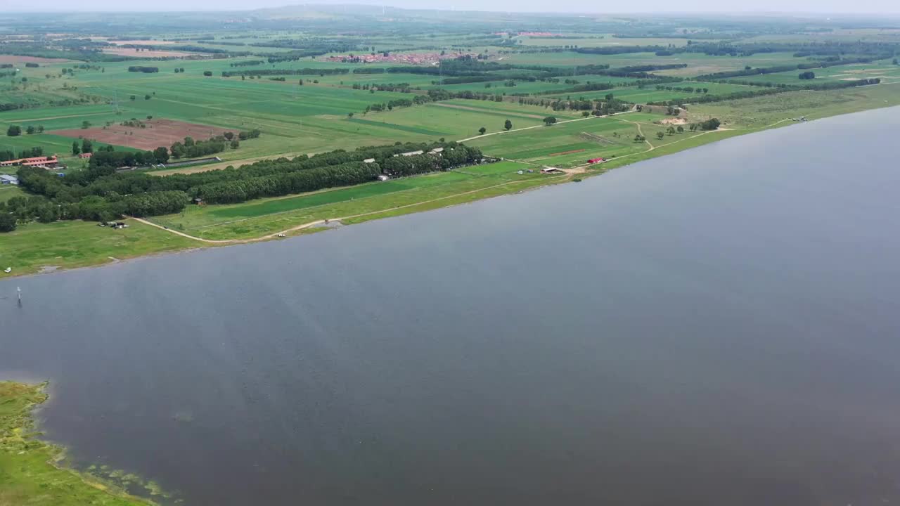 河北张北县天鹅湖风光视频素材