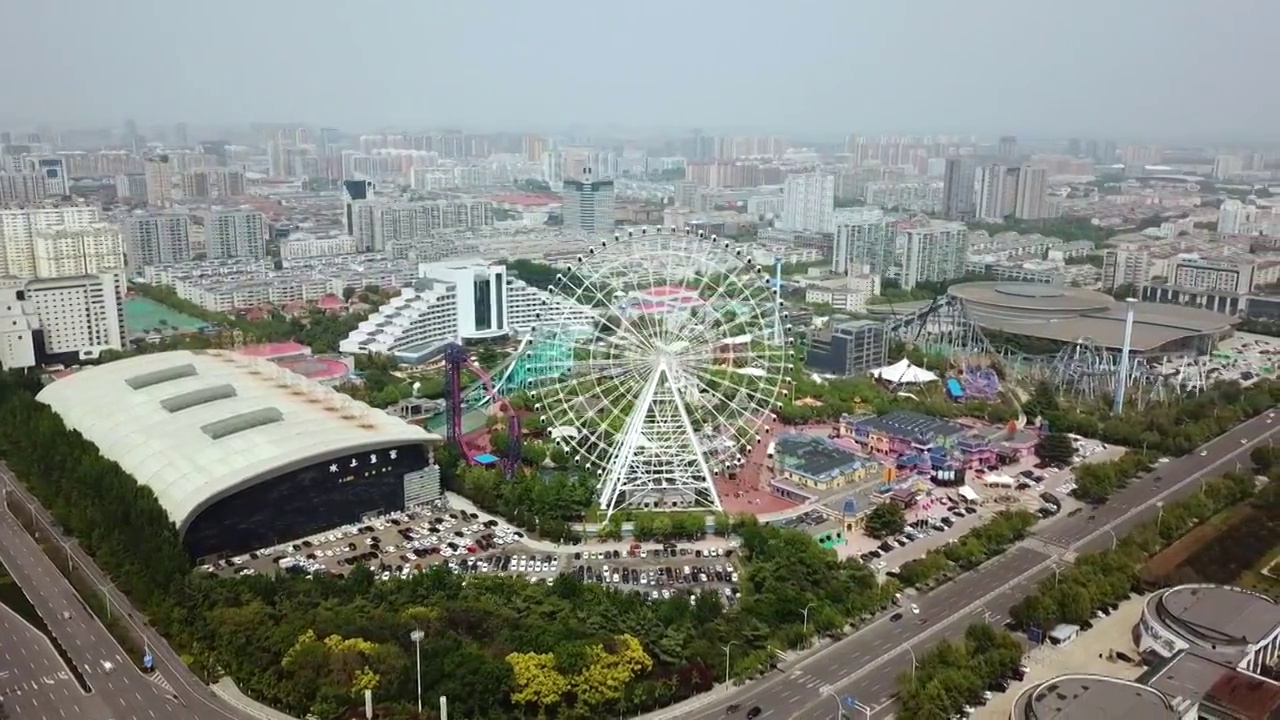 潍坊 地标 航拍素材 山东 潍坊市 城市 商业 风光片 4k视频素材