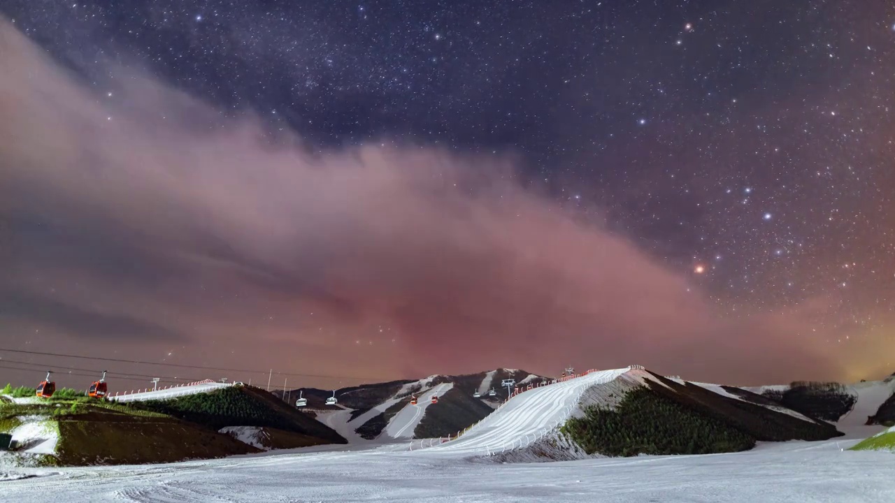 崇礼滑雪场银河星空视频下载