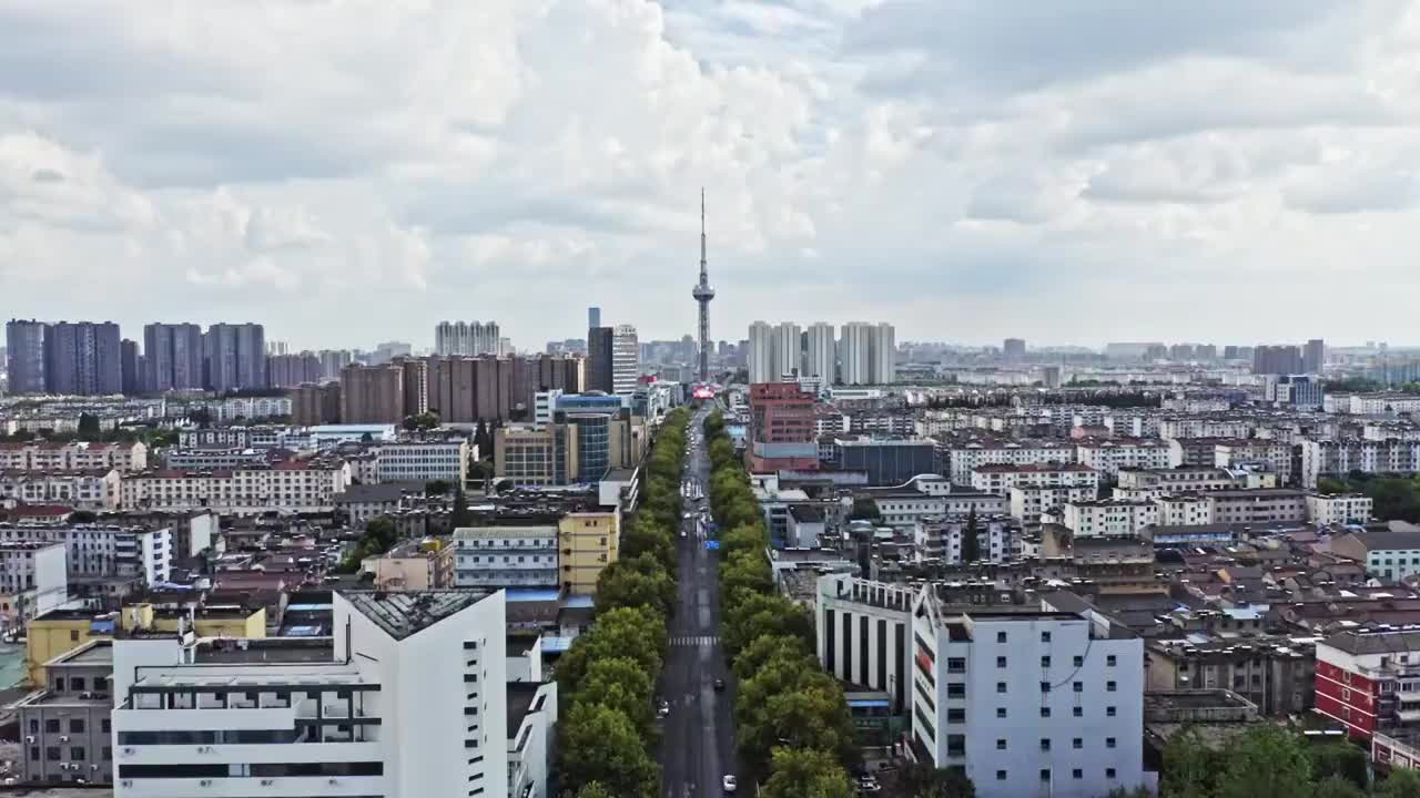 泰州青年路电视台白天视频素材