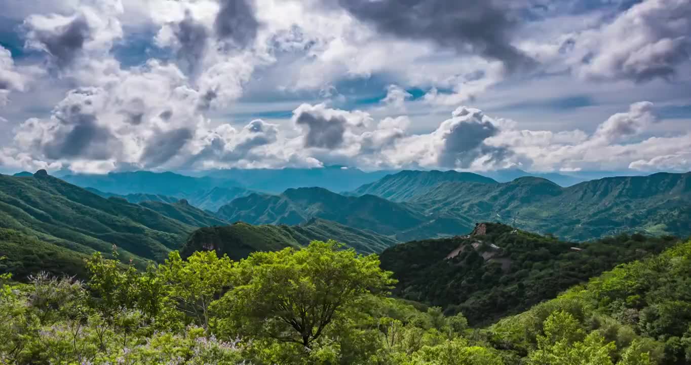 遥看小五台云海翻腾延时视频素材