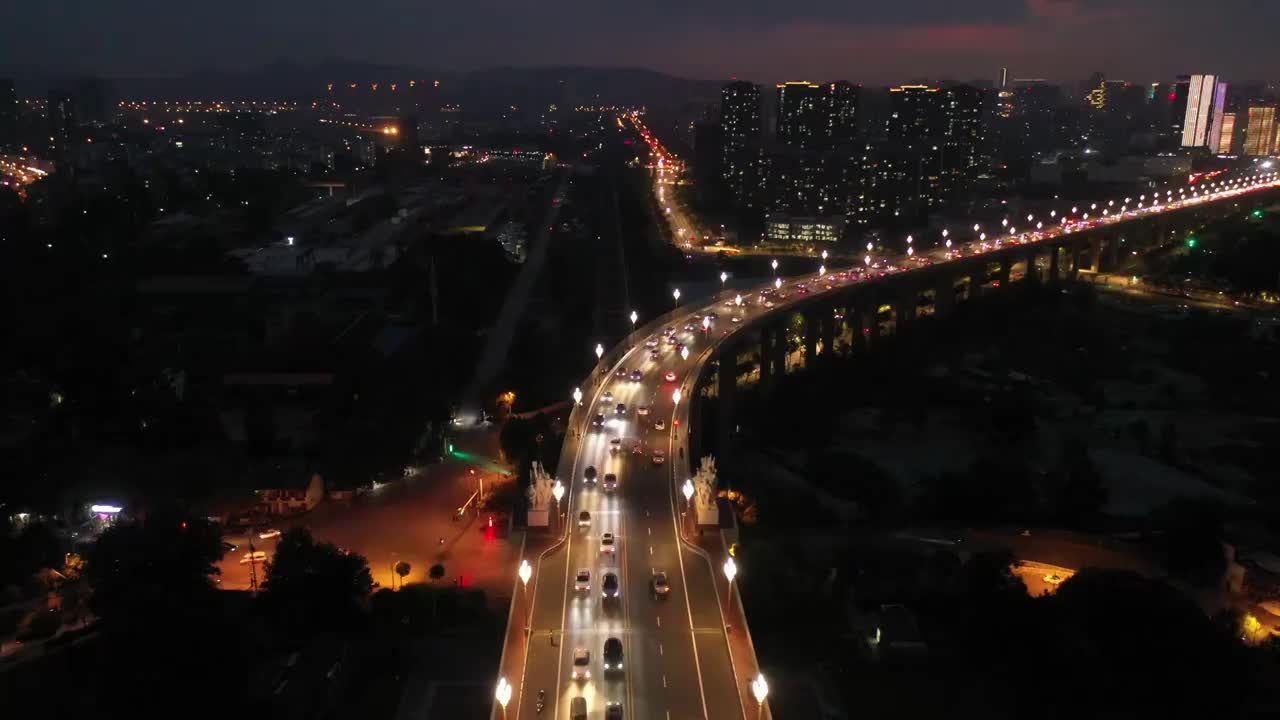 南京长江大桥夜景4K原素材视频素材