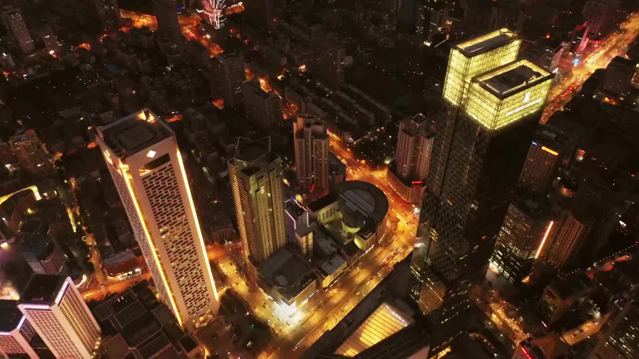 南京新街口夜景 4K视频素材