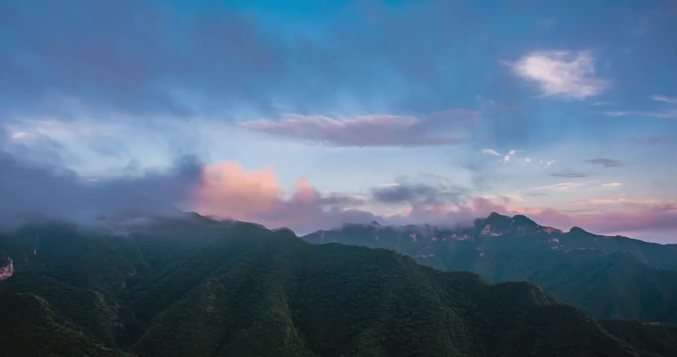 蒲洼云海晚霞延时视频素材