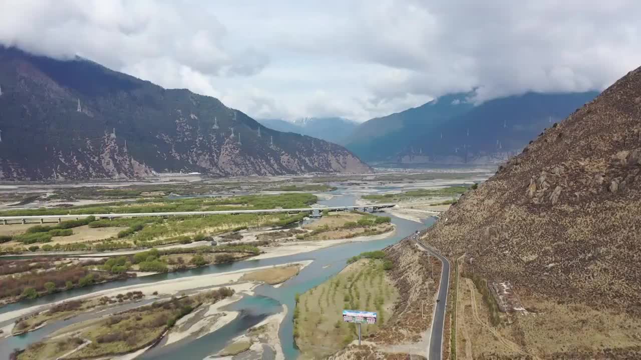 尼洋河风景区视频素材