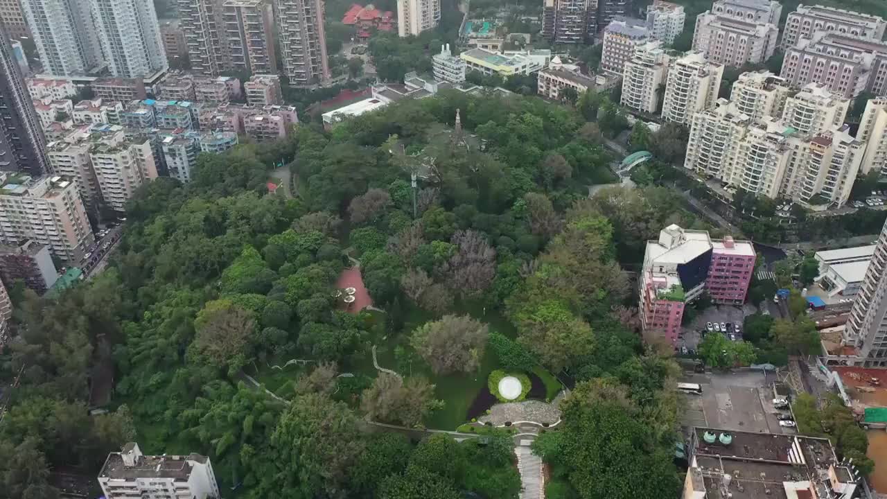 广东省深圳市盐田区海山公园航拍视频素材