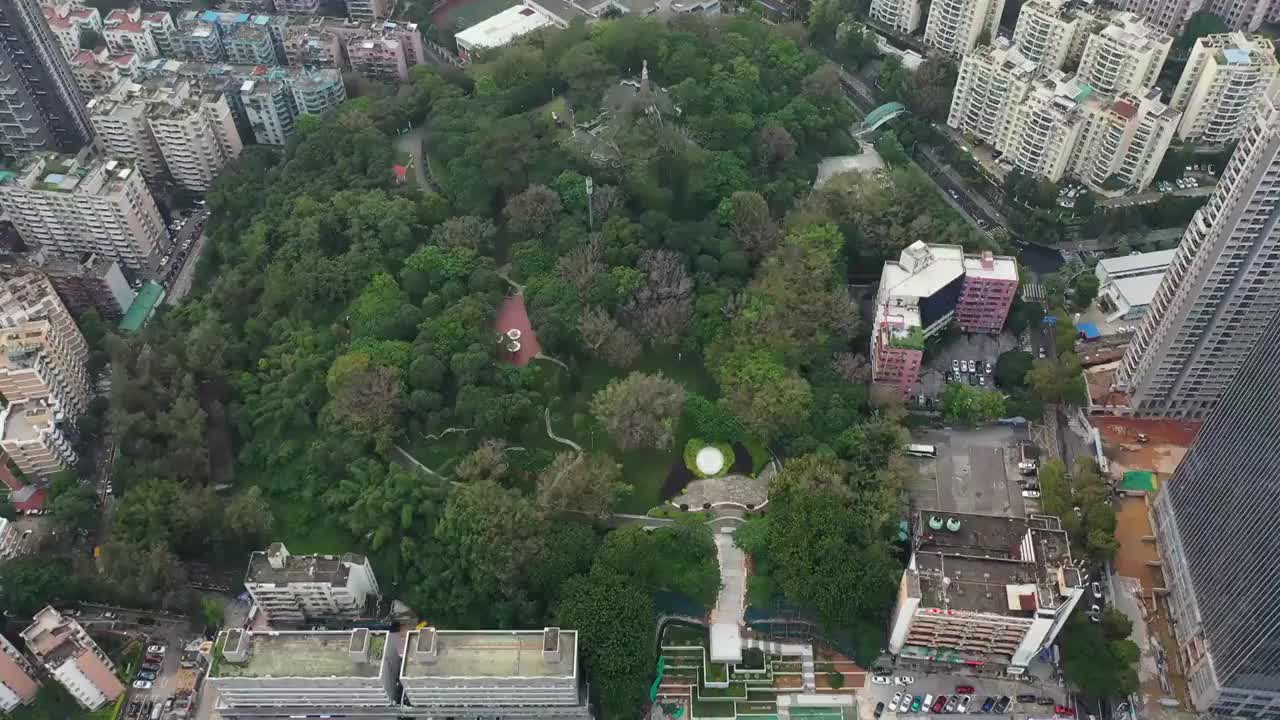 广东省深圳市盐田区海山公园航拍视频素材