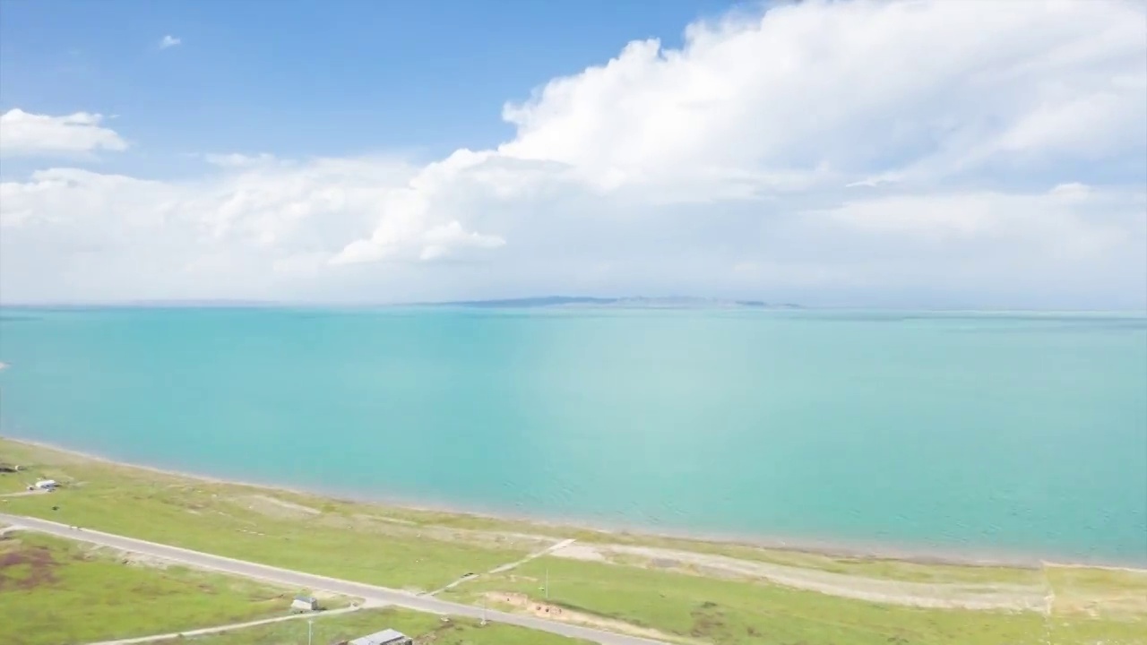 青海湖航拍延时摄影视频素材