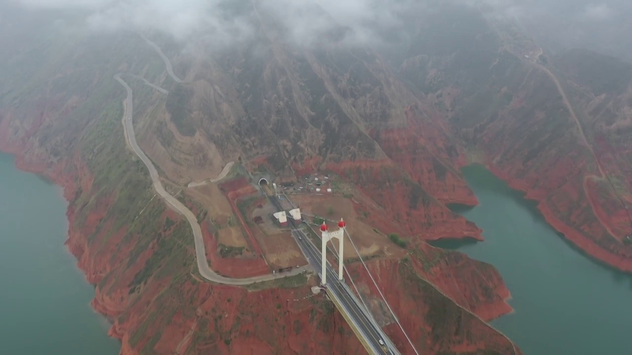 刘家峡大桥 红土高原视频素材