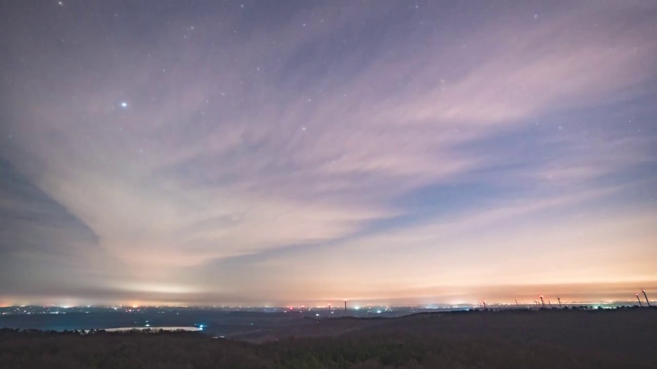 6K30P南京六合止马岭森林公园夜景星空风光延时视频素材