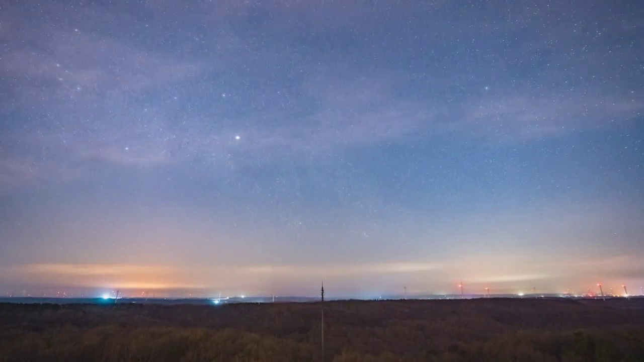 6K30P南京六合止马岭森林公园夜景星空风光延时视频素材