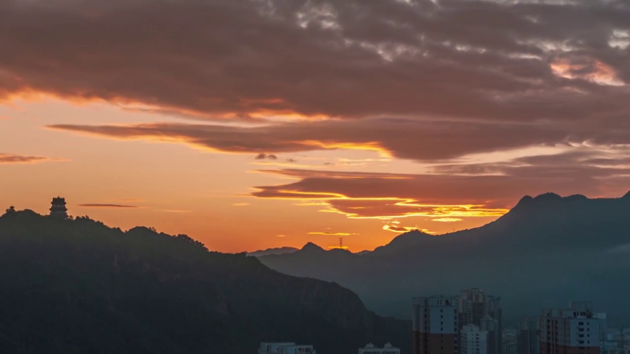 山城日出视频素材