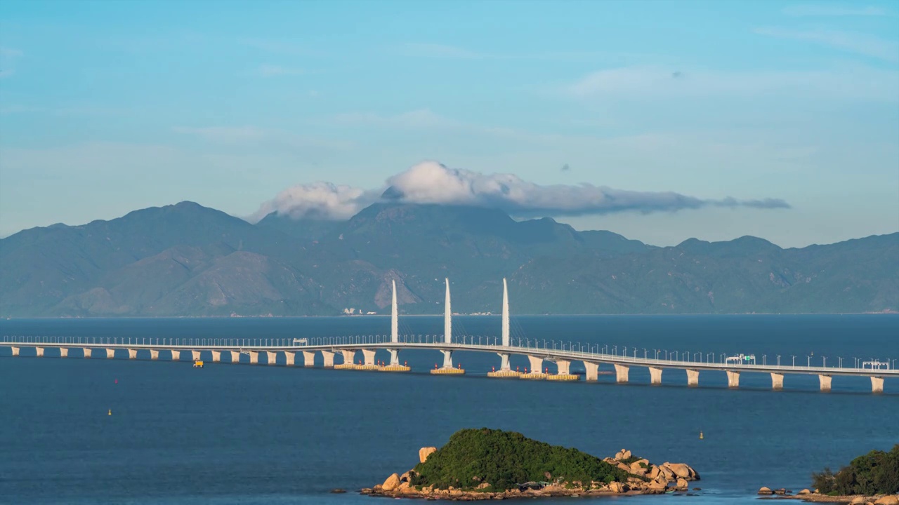 港珠澳大桥城市风光白昼延时视频素材