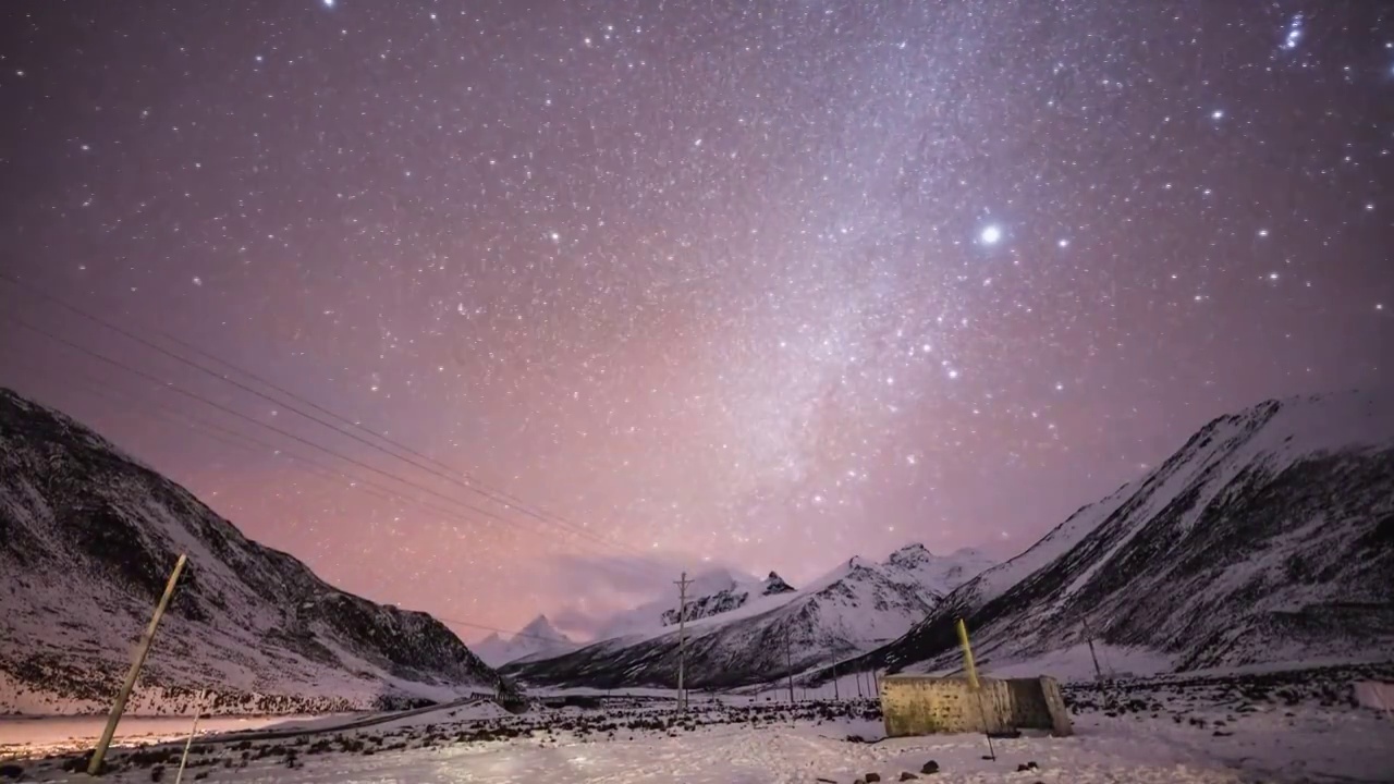 6K川藏线萨普雪山星空风光延时视频素材