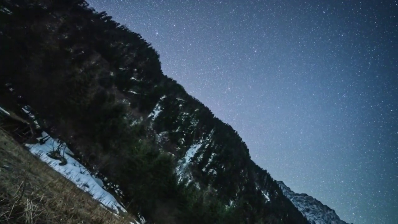 霸王山森林星空跟随移动延时视频素材