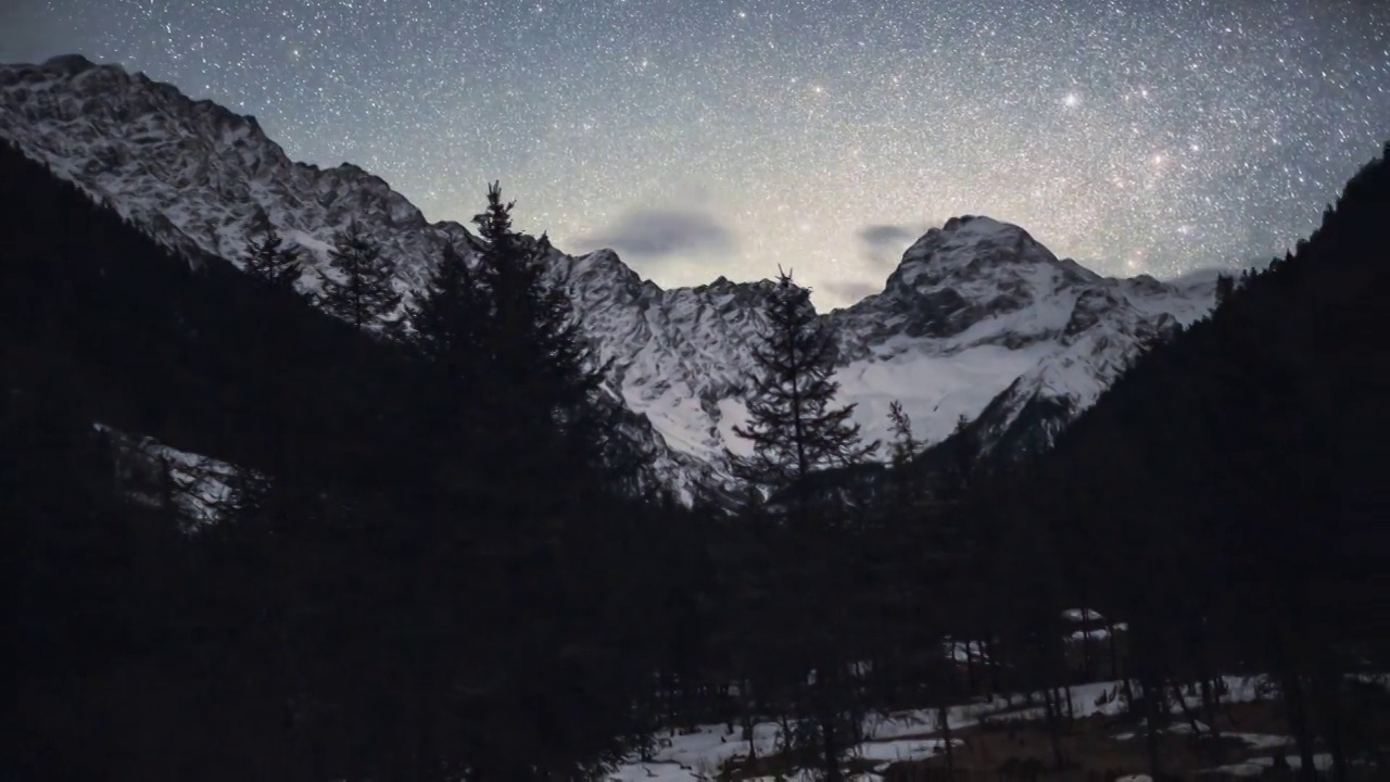 霸王山森林星空跟随移动延时视频素材