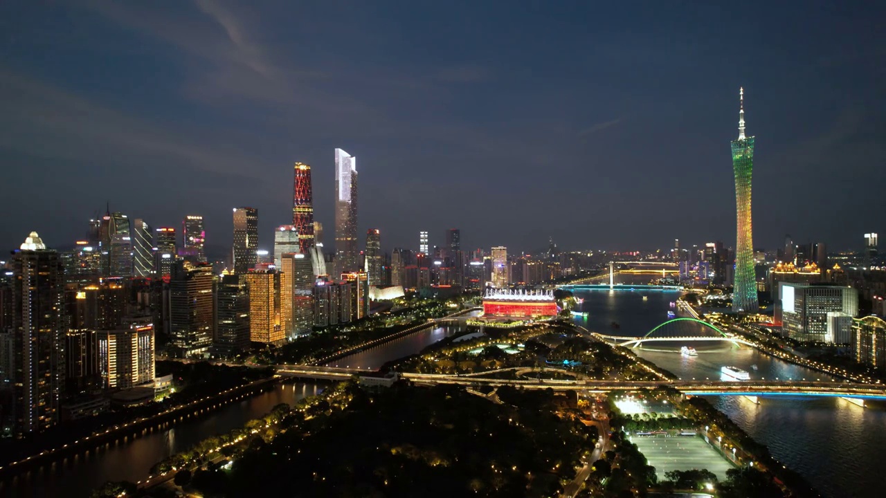 广州地标夜景视频素材