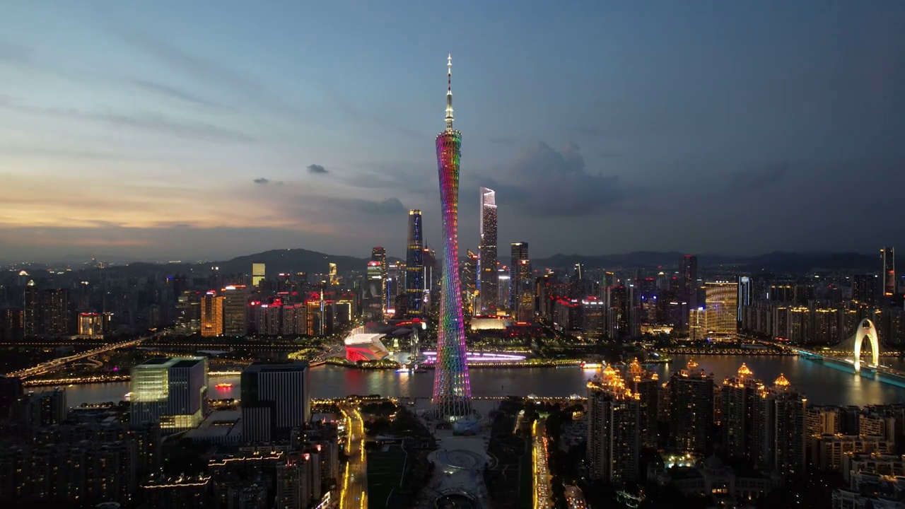 广州塔夜景视频素材画面1