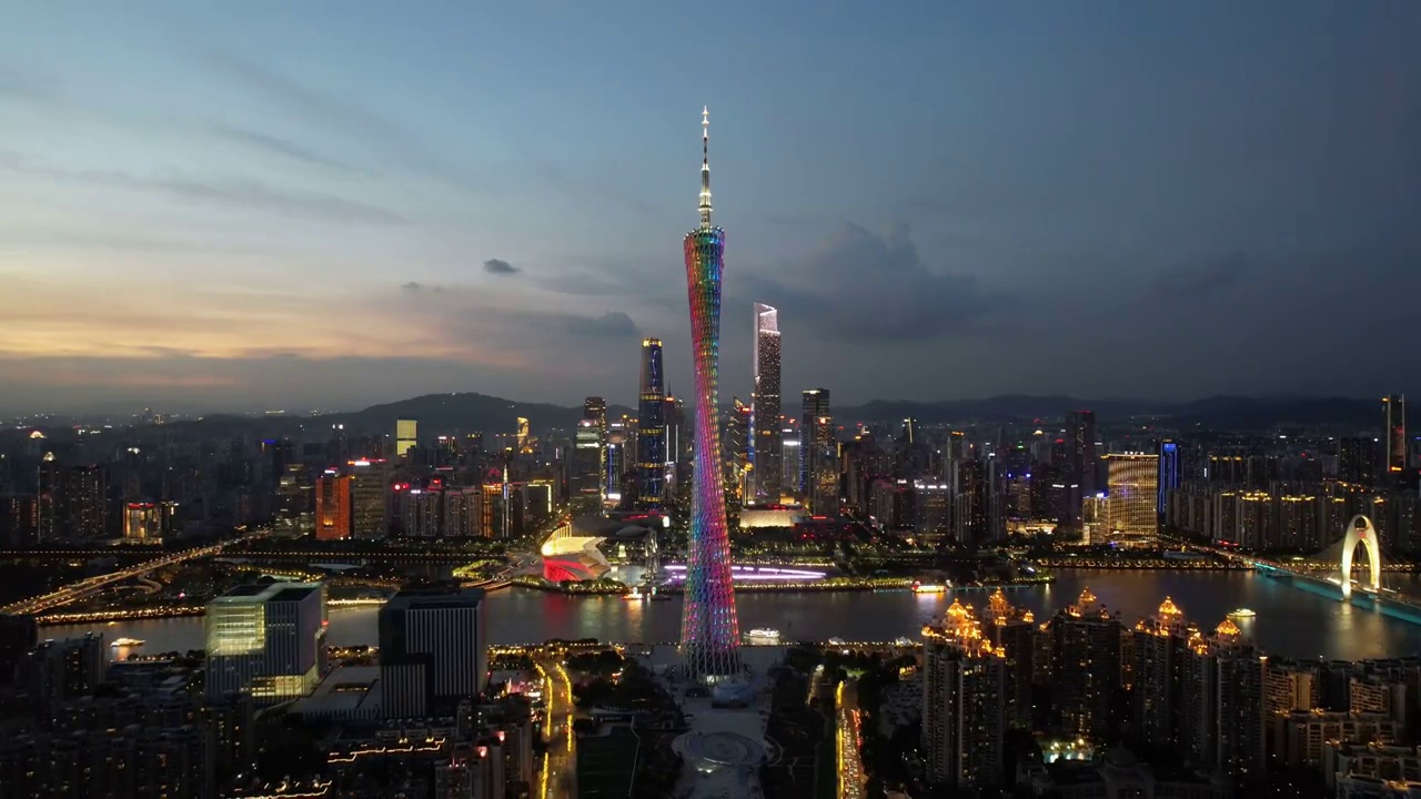 广州塔夜景视频素材画面4