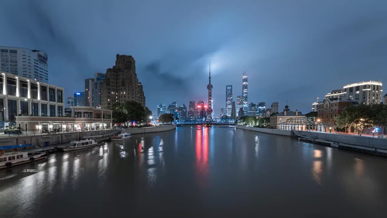 上海夜景延时摄影视频素材