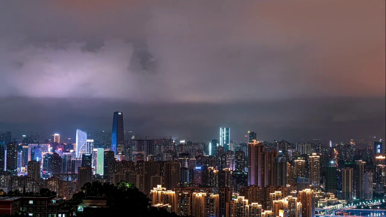 夜景都市延迟视频素材