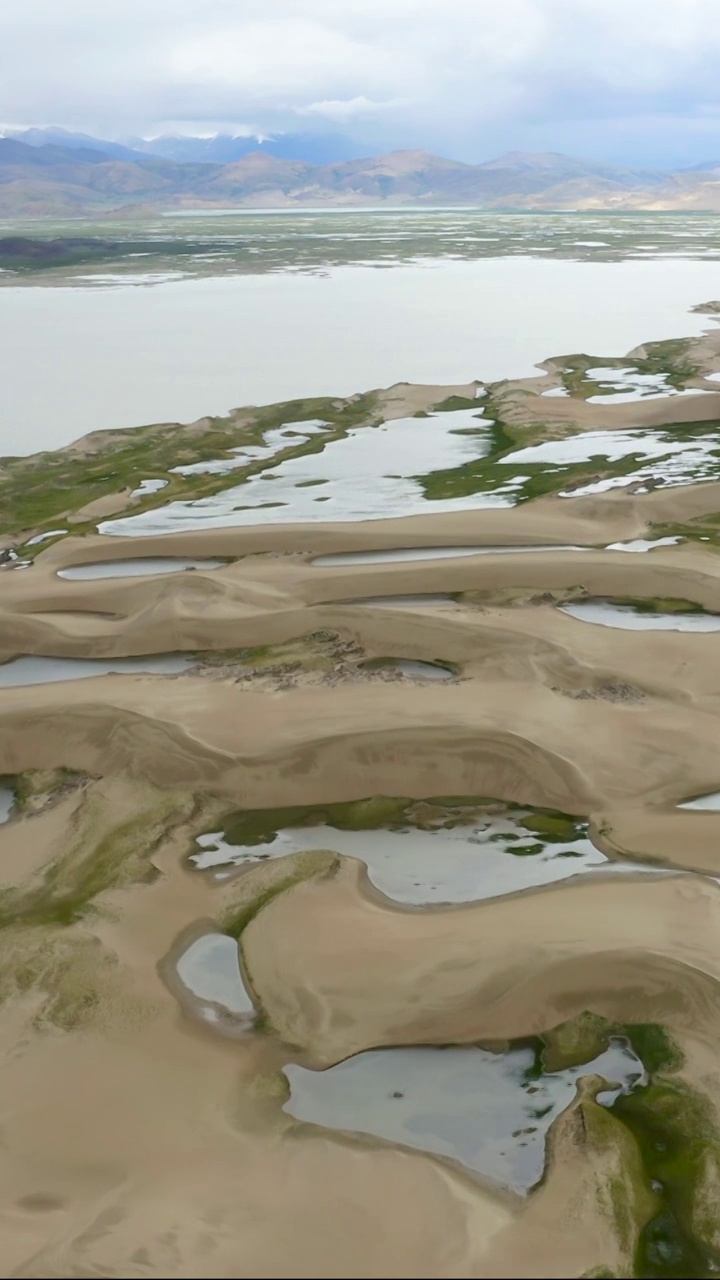 航拍西藏阿里地区马泉河湿地视频素材