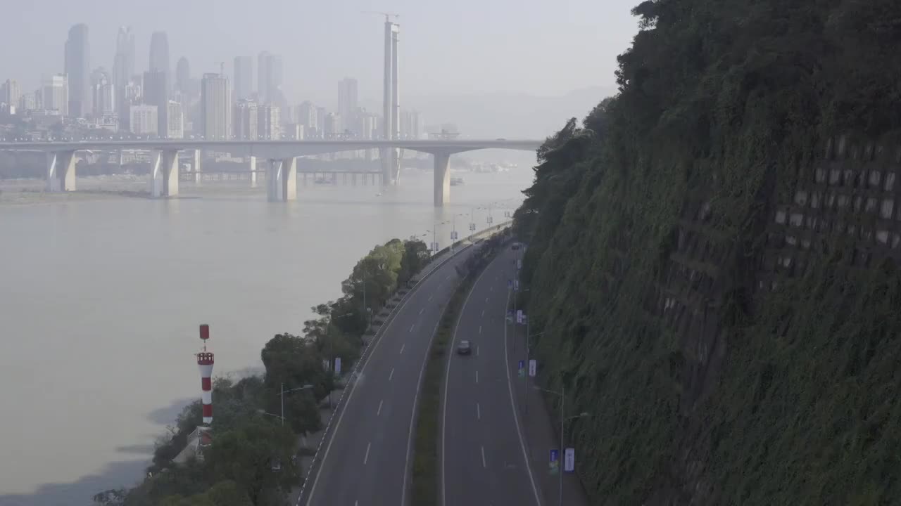 【4K】重庆白天千厮门大桥航拍视频素材