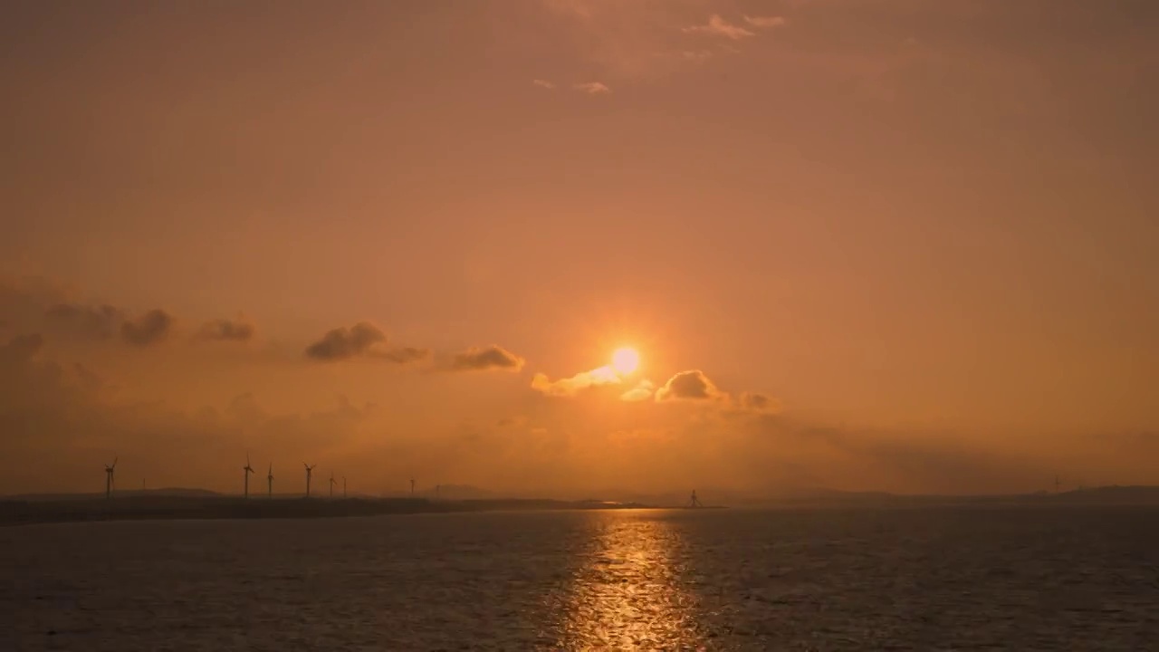 海上日落延时 丁达尔光视频素材