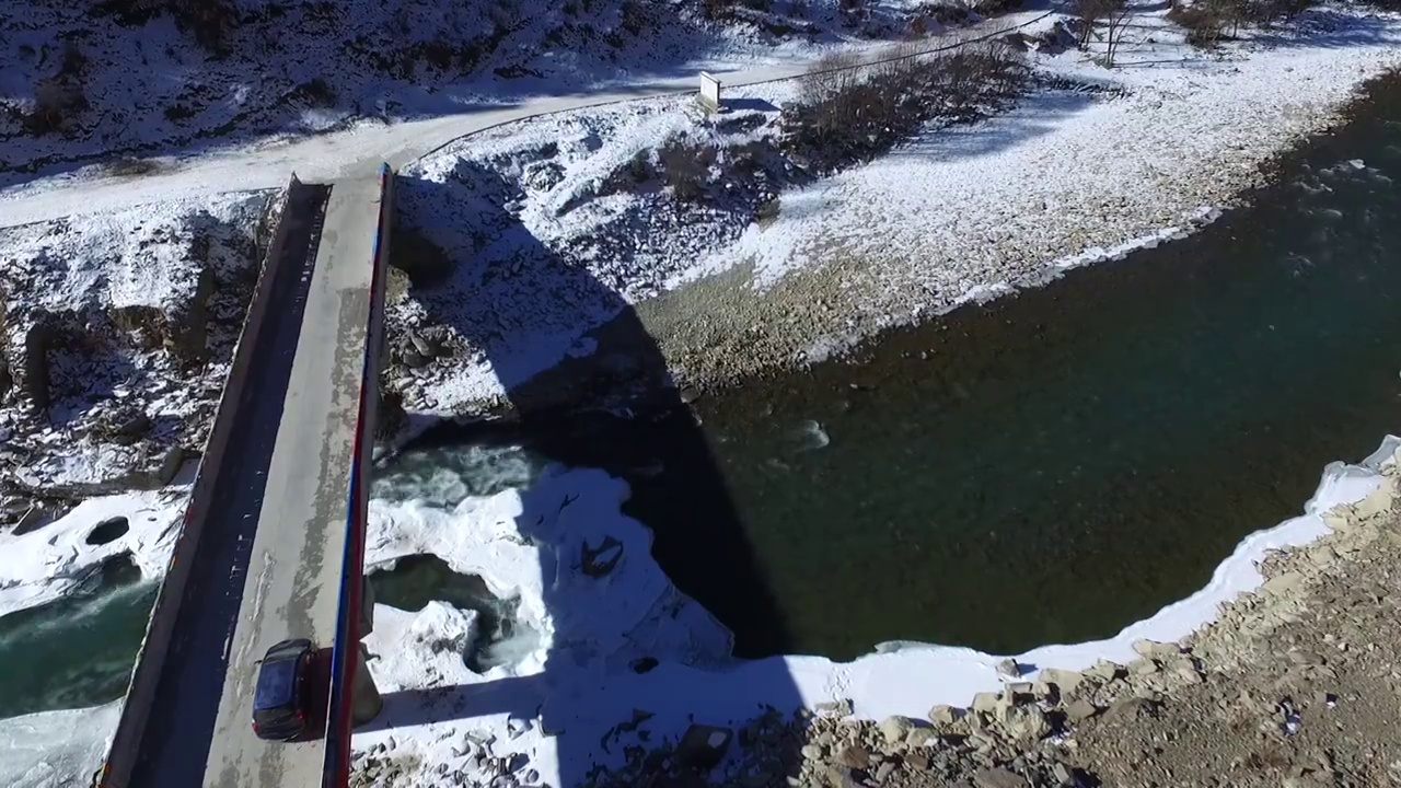 川西雪景航拍视频素材