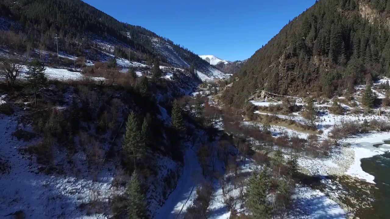 川西雪景航拍视频素材