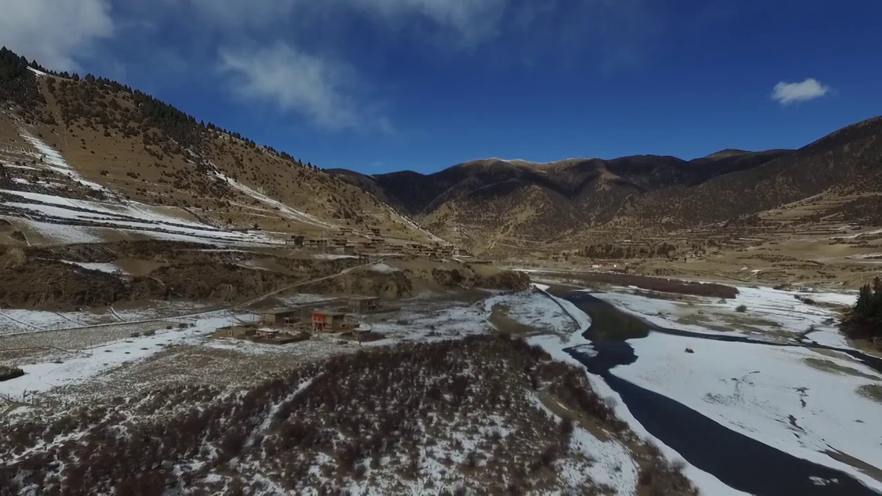 川西雪景航拍视频素材