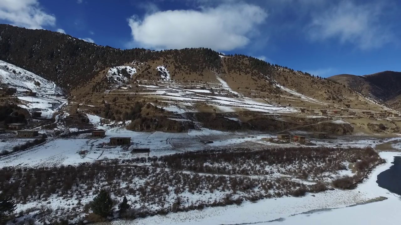 川西雪景航拍视频素材