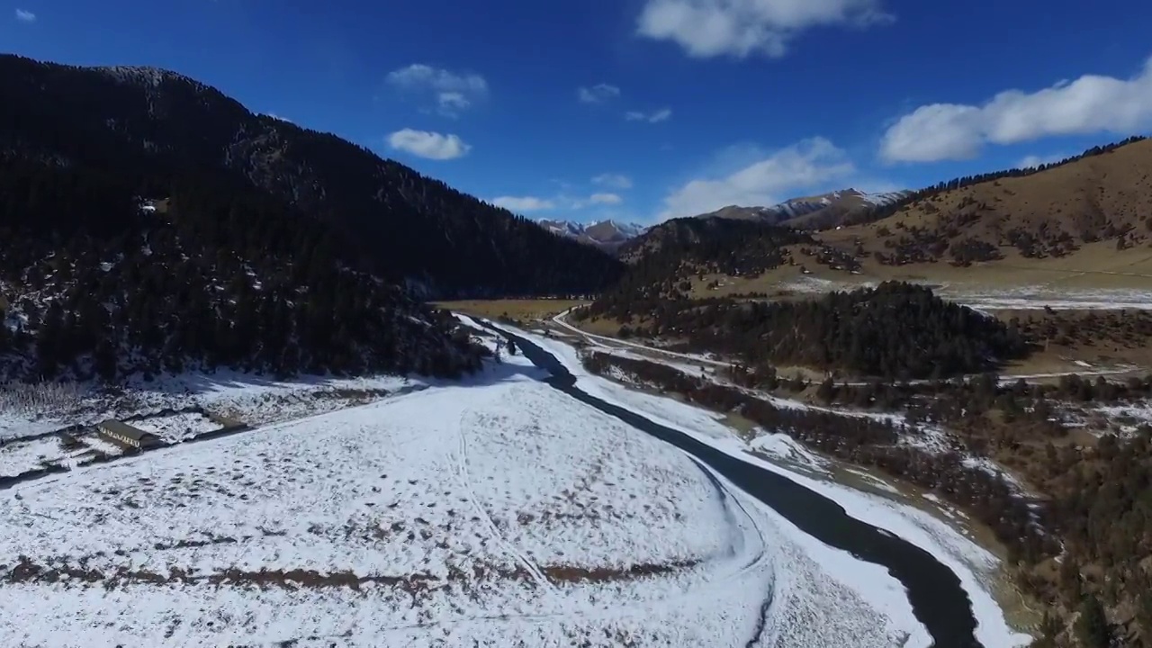 川西雪景航拍视频素材