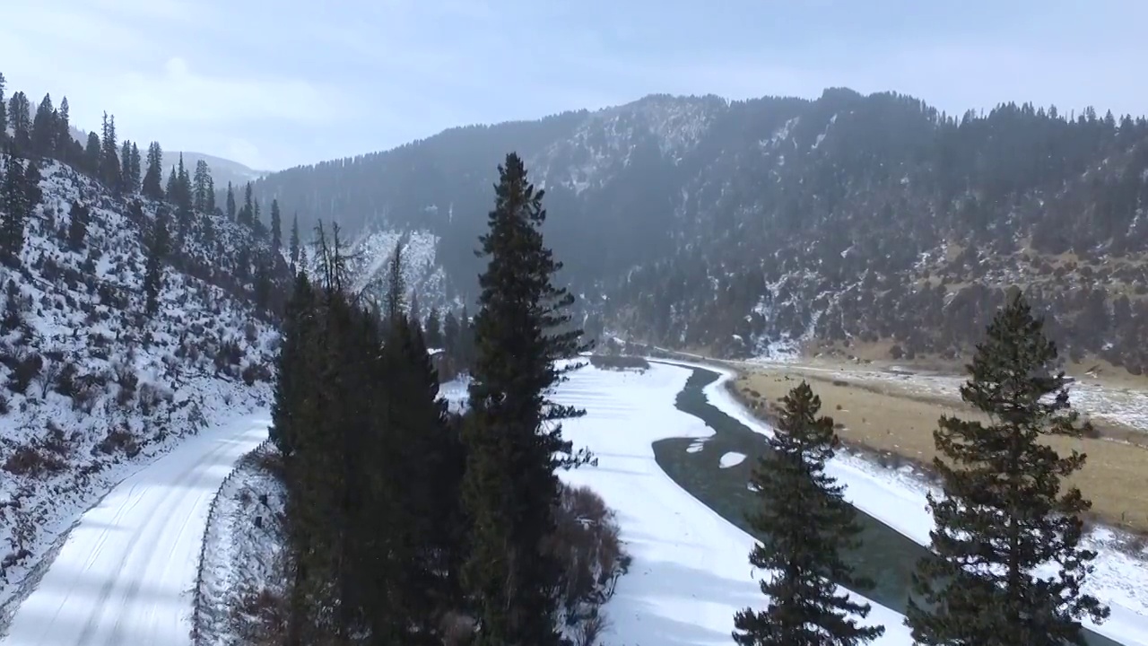 川西雪景航拍视频素材