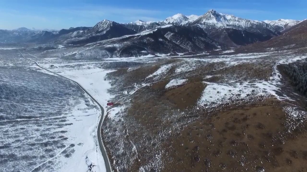 川西雪景航拍视频素材