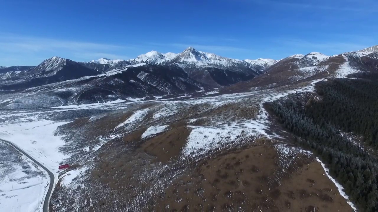 川西雪景航拍视频素材