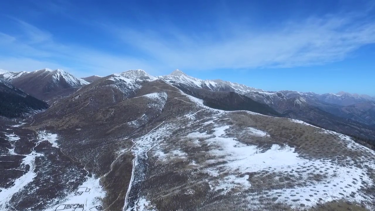 川西雪景航拍视频素材