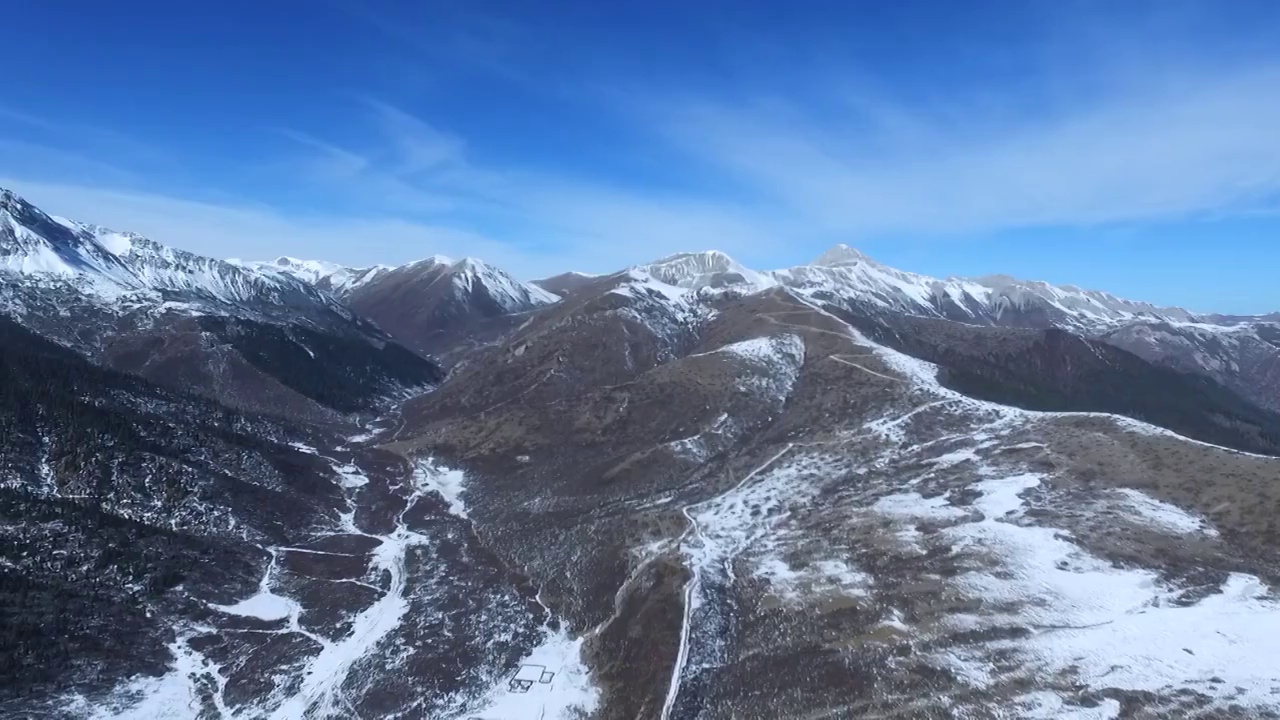 川西雪景航拍视频素材