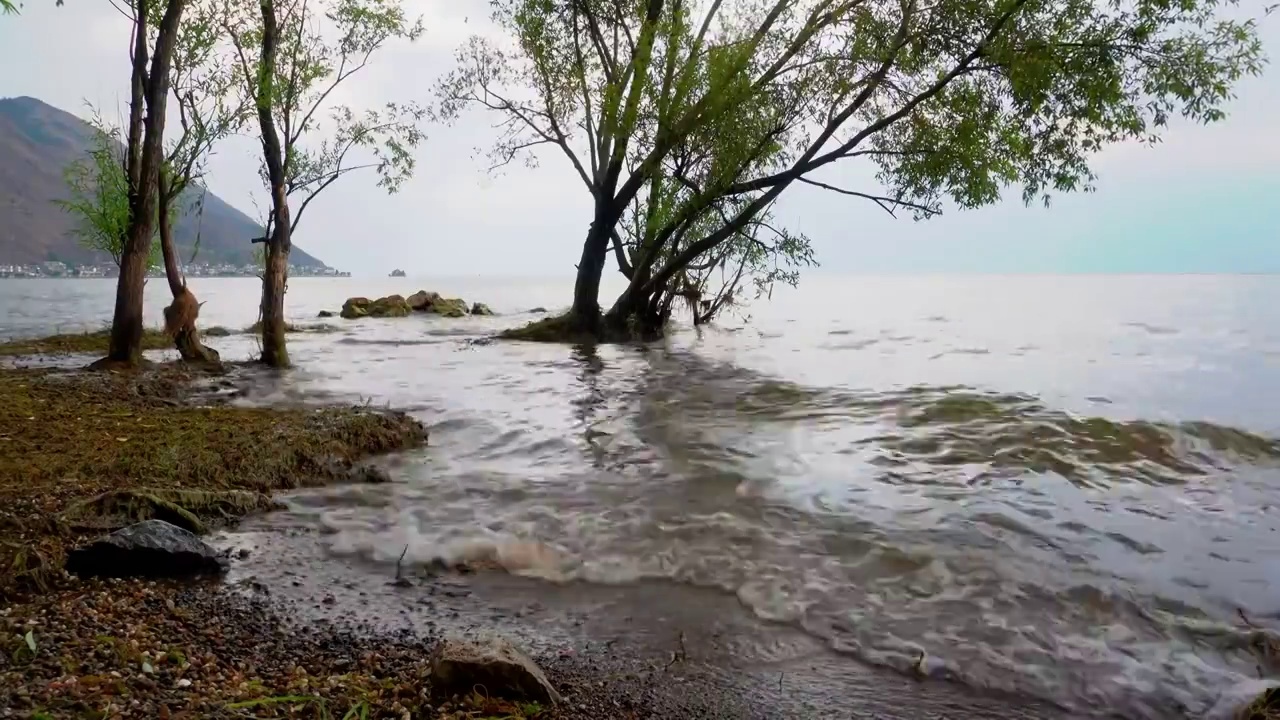 航拍云南大理洱海风光视频素材