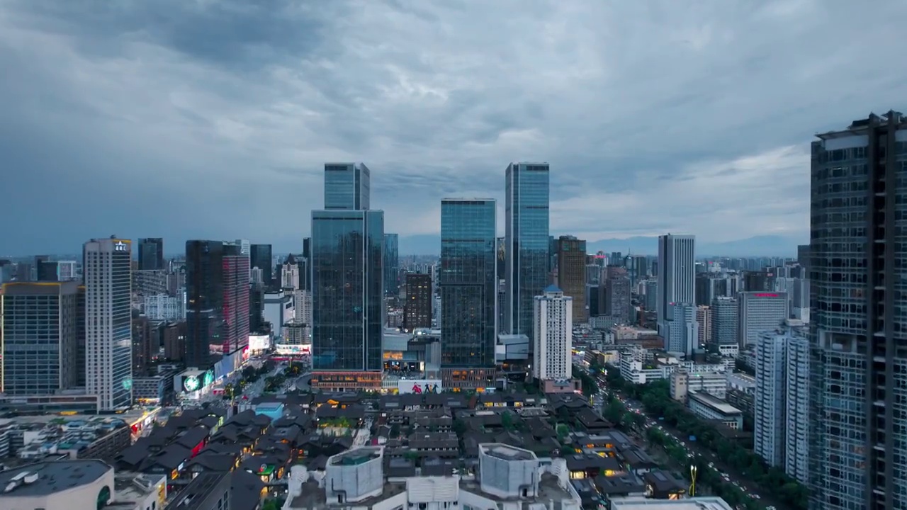 成都航拍摄影-成都市中心春熙路太古里IFS地标航拍 高画质视频素材