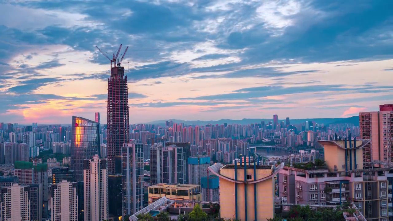 重庆城市夜景风光延时视频素材