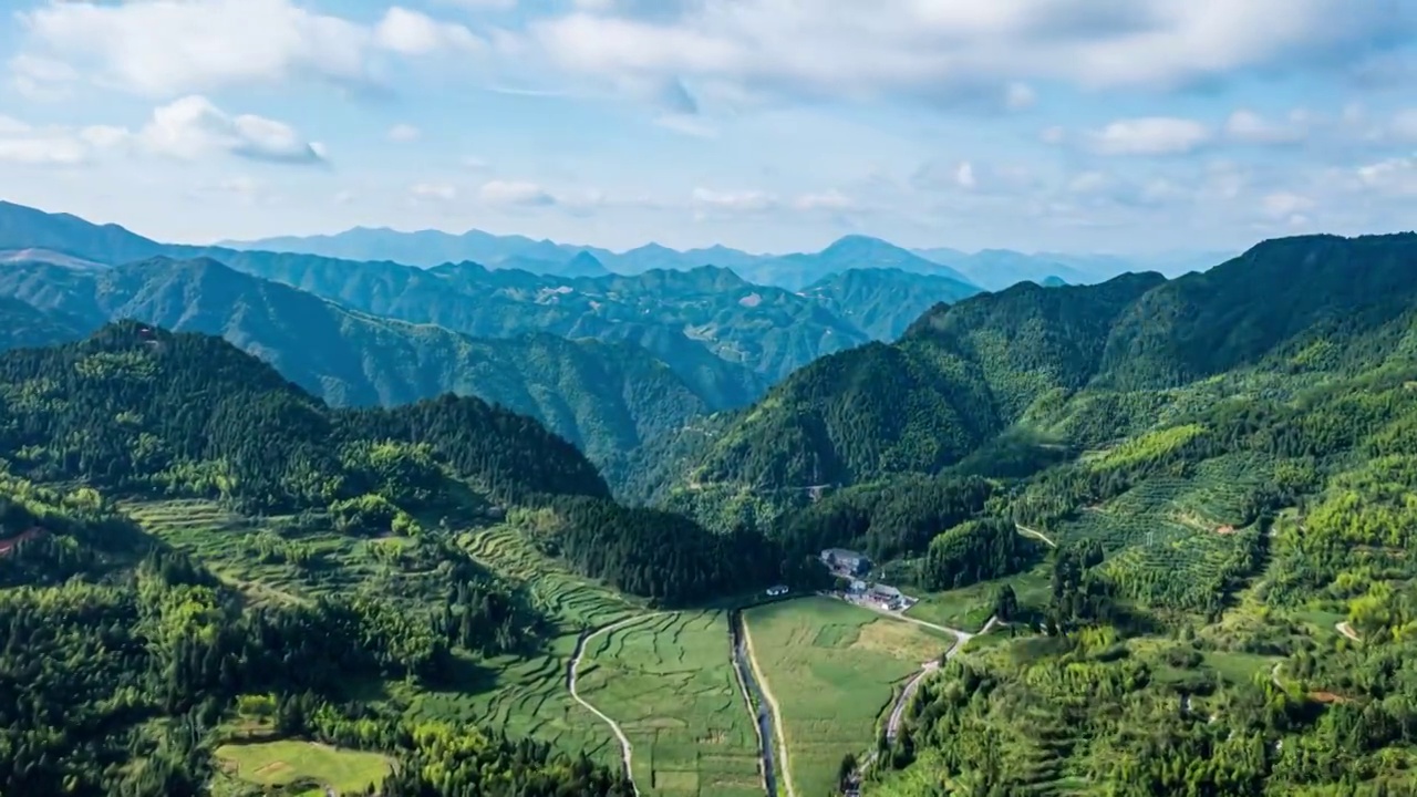 丽水景宁大漈航拍延时视频素材