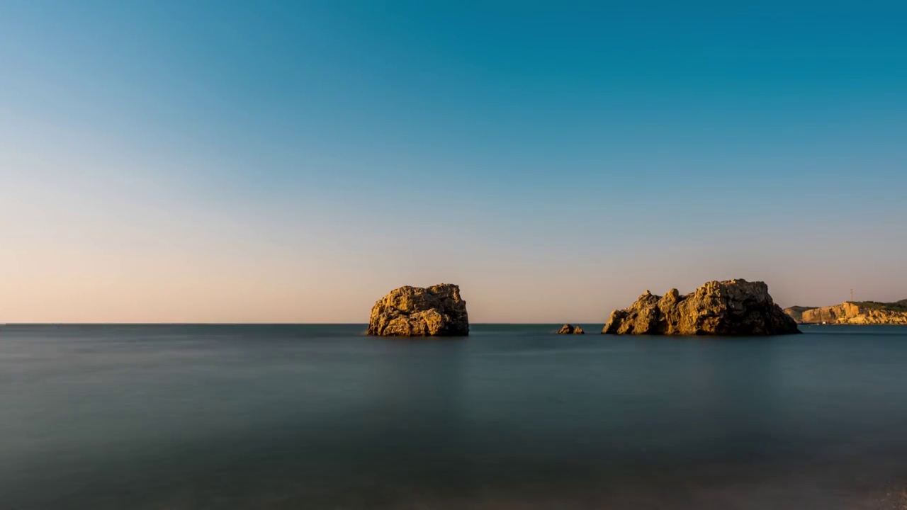 大连,大排石,瓦房店,海岸线,排石景观,海蚀崖,海蚀台视频素材