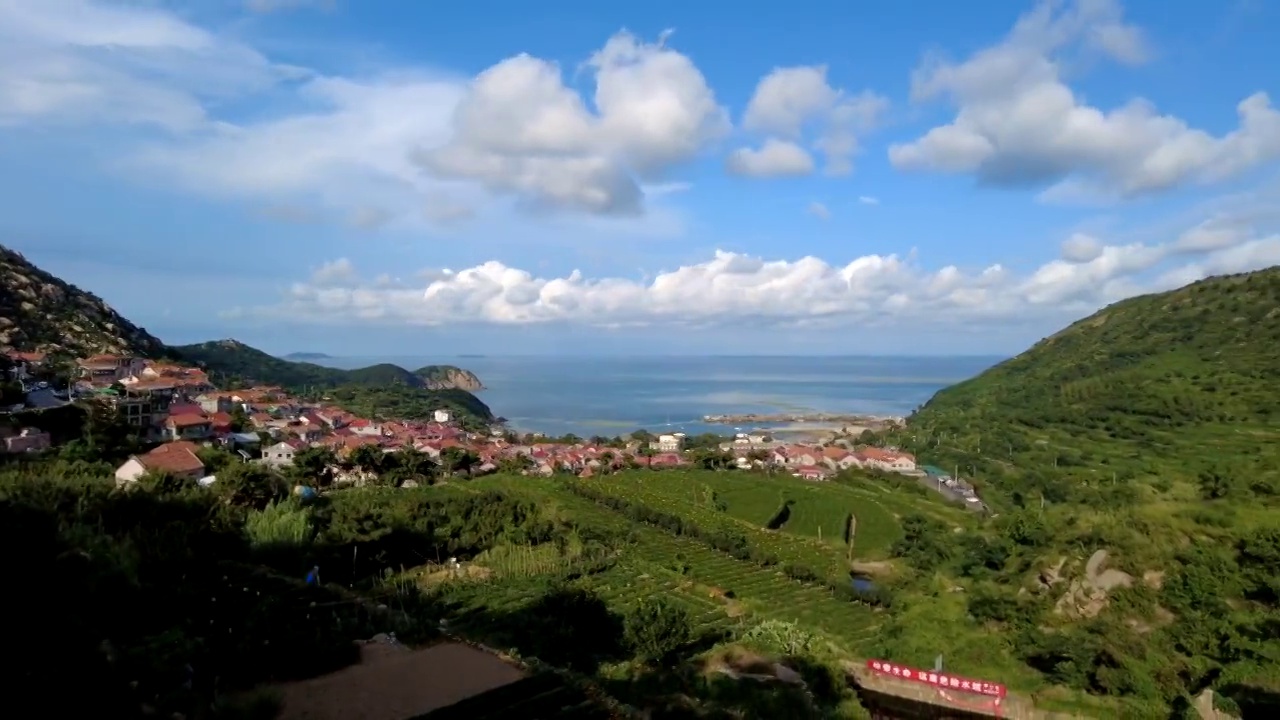 崂山仰口青山村海边风景视频素材